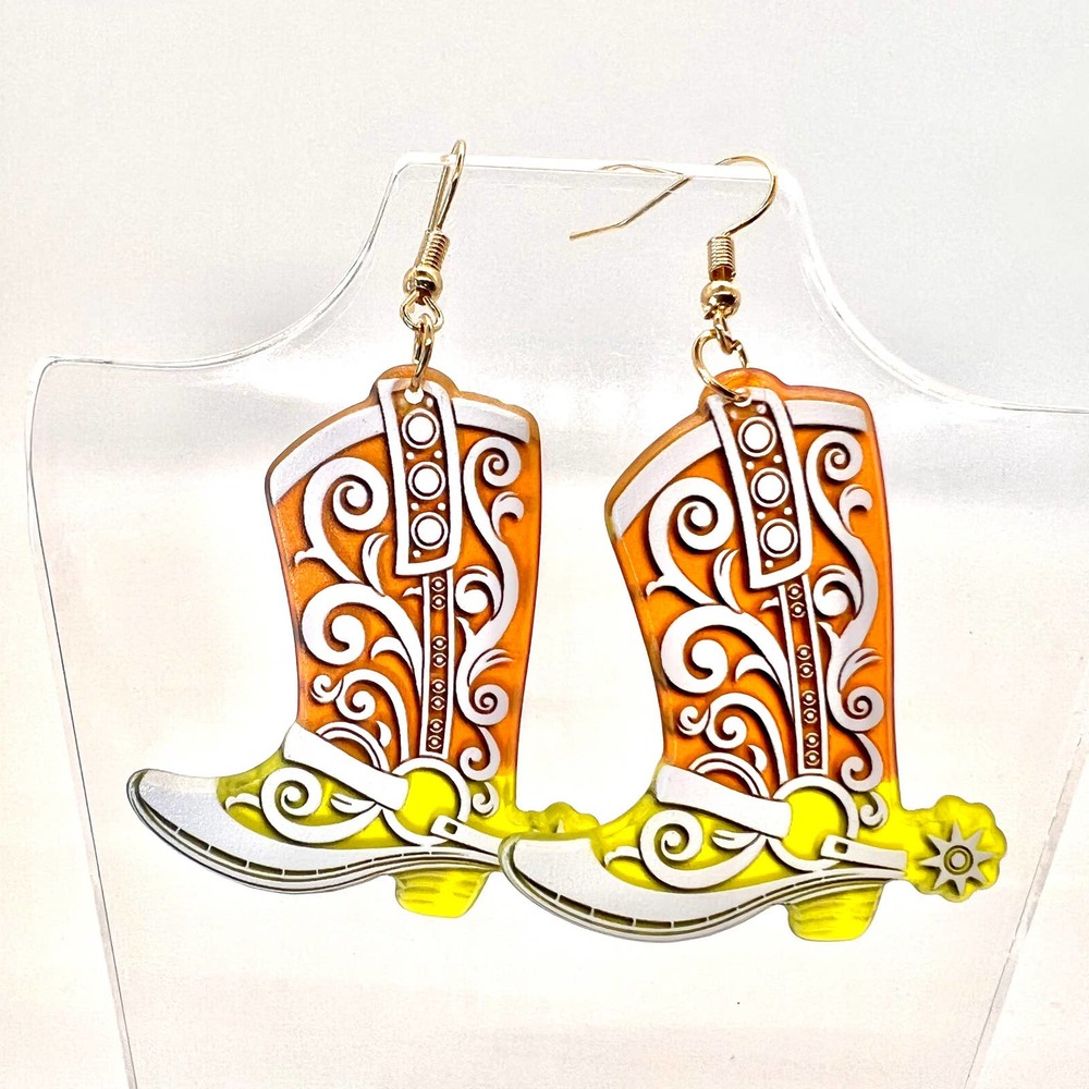 Cowboy Boot Earrings - Cowgirl Earrings - Texas Earrings - Shoe Earrings - Cute - Picture 5 of 11